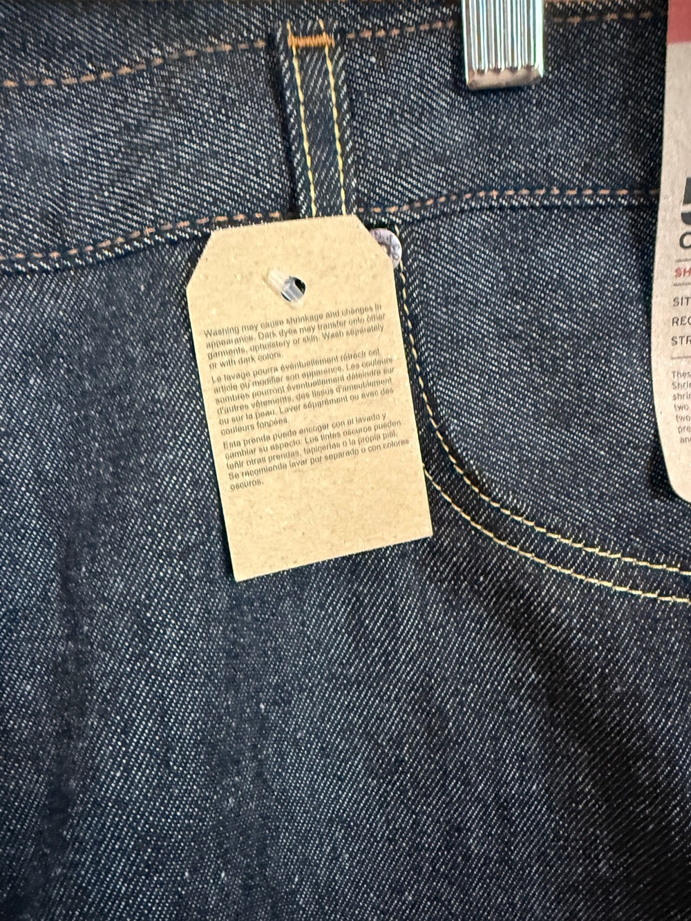 Levi’s NWT 501 Original Fit Jeans 44x34 Dark Wash Indigo Button Fly Straight Leg - Picture 11 of 12
